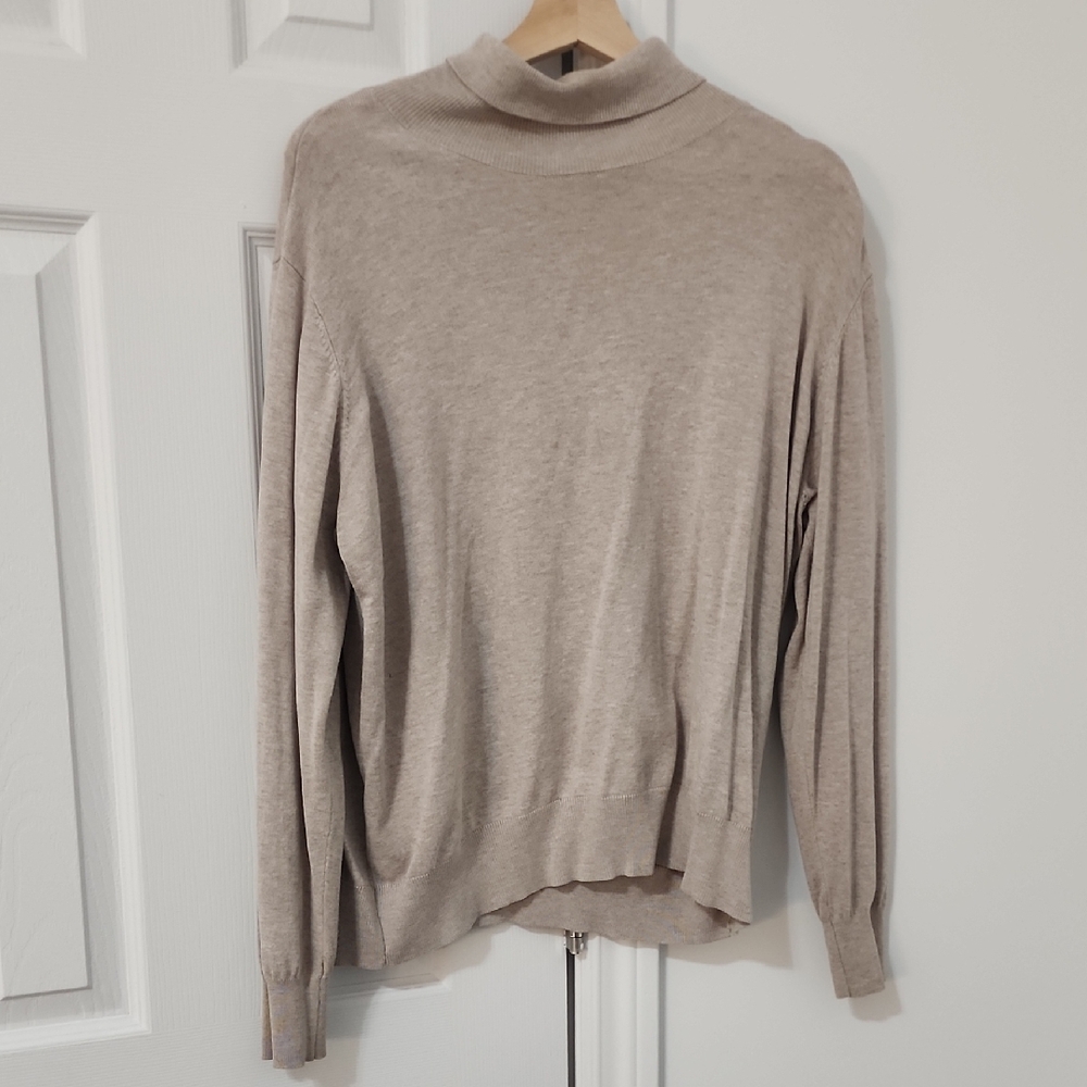 H&M Light Beige Oatmeal Turtleneck Sweater